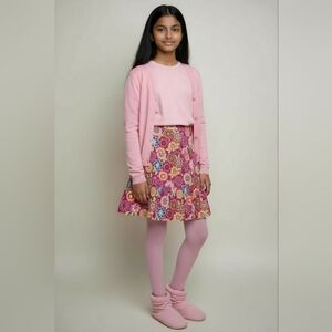 Talbot's Kids Skirt Girls Size 12 Floral Corduroy